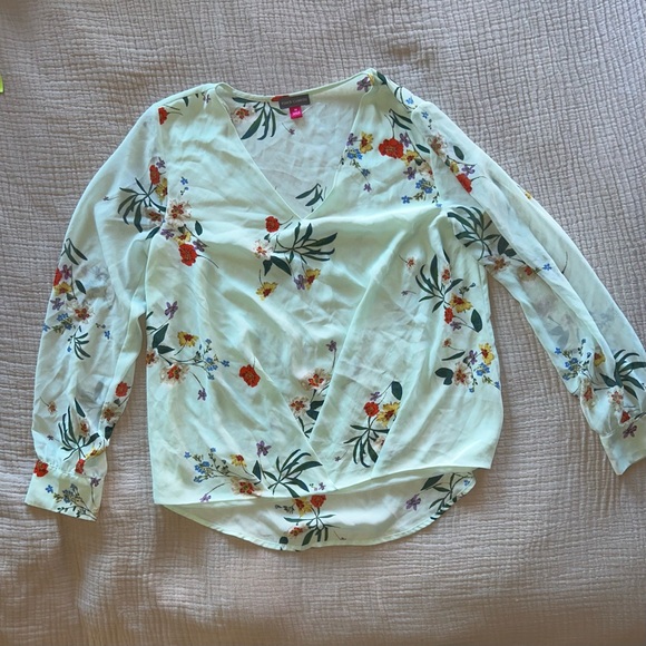Vince Camuto Tops - Vince Camuto Floral V-Neck Blouse - Multicolor